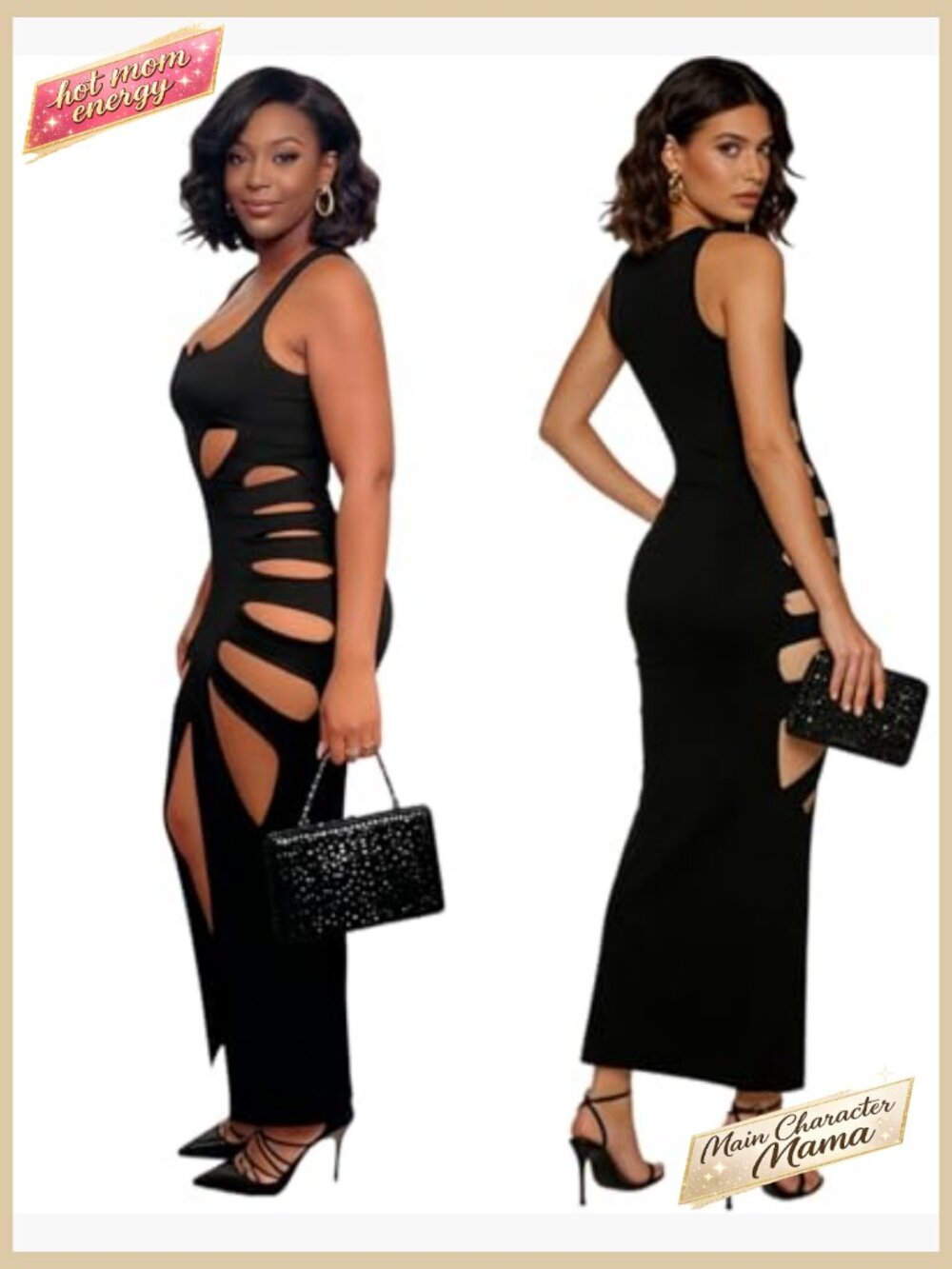 Sleeveless Hollow Out Maxi Dress Backless Bodycon Party Club Long Dress - Picture 2 of 7